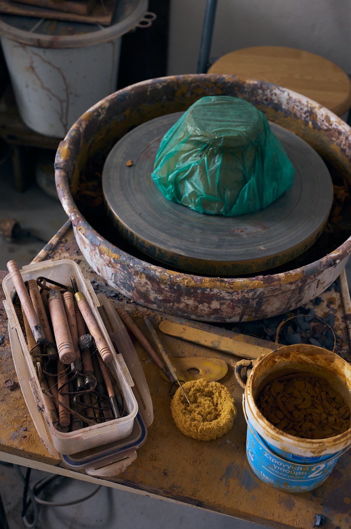 Atelier du céramiste Todd Marshard à Paros, Grèce