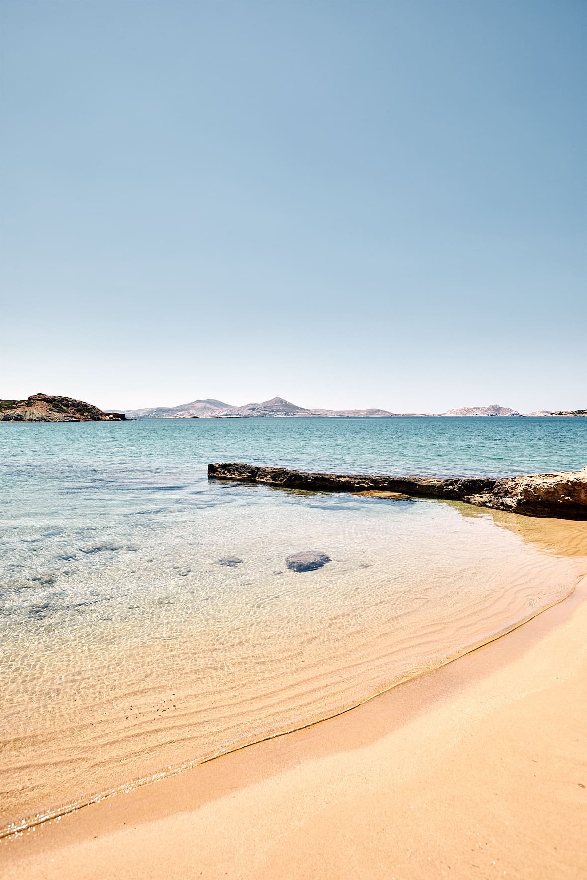 Plage de Lageri à Santa Maria, Paros, Cyclades, Grèce