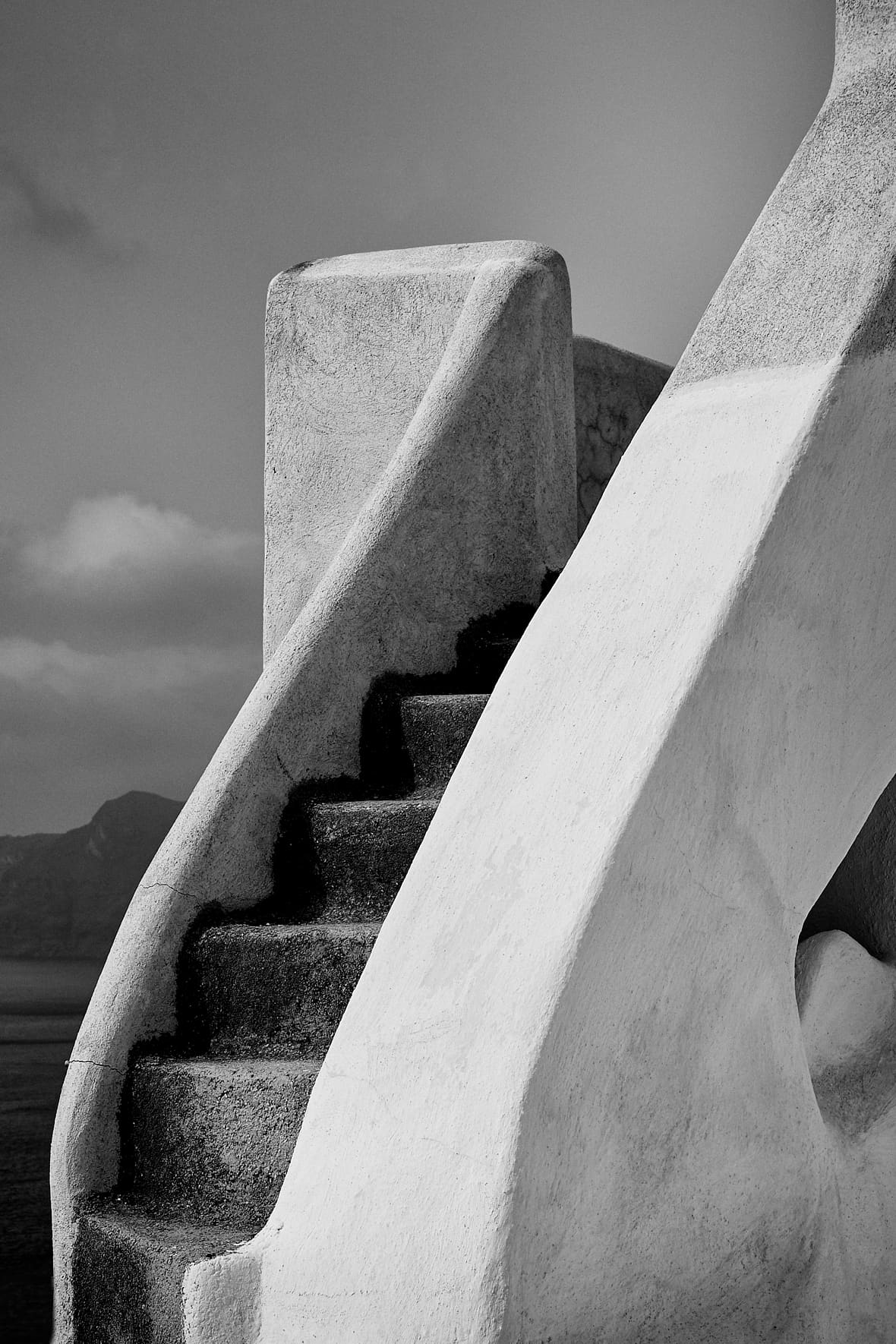 Escaliers à Oia, Santorin, Cyclades, Grèce
