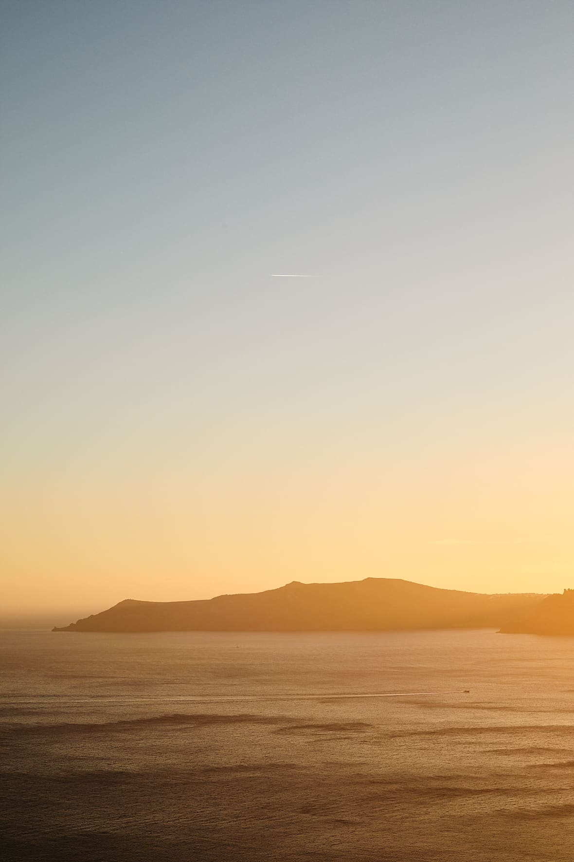 Coucher de soleil sur la Caldera de Santorin, Cyclades, Grèce