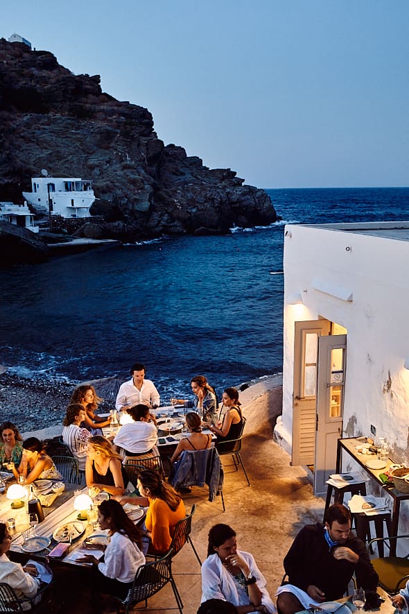 Restaurant La Cantina à Sifnos. 