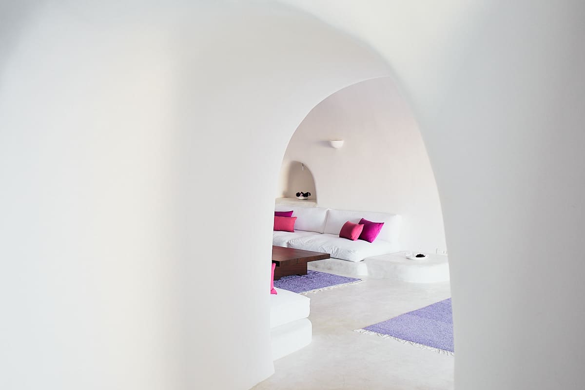 Hôtel Perivolas à Oia, Santorin, Grèce. Hôtel Perivolas à Oia, Santorin, Grèce.