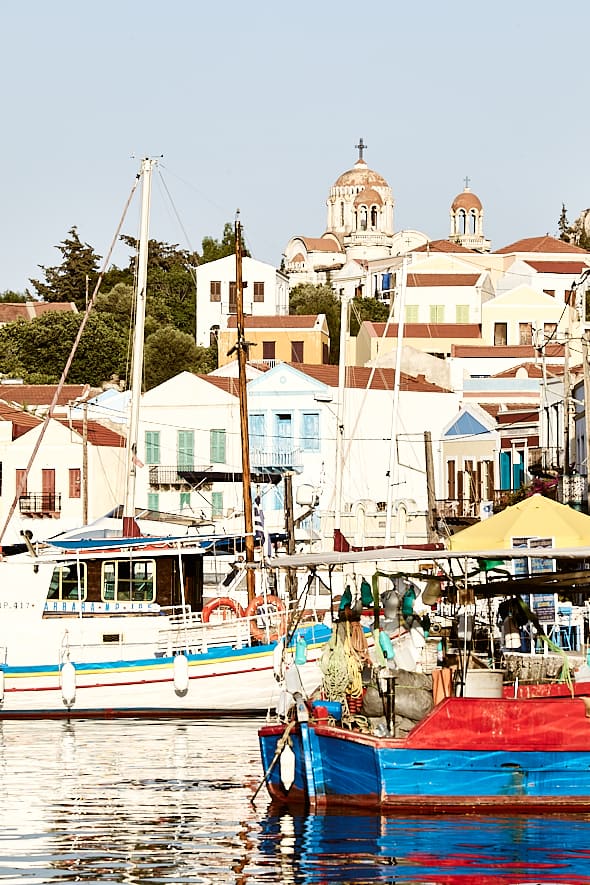 Port de Kastellorizo, Dodécanèse, Grèce. 