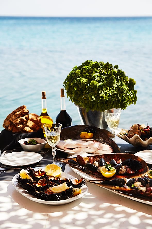 RestaurantÒs Spilia à Mykonos, Grèce
