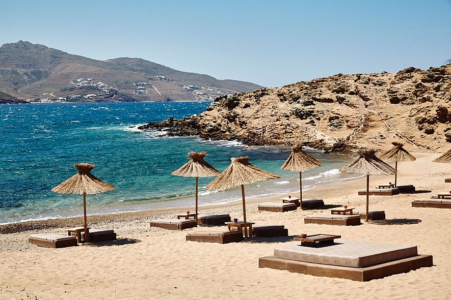 . Beach Bar Alemagou à Mykonos, Grèce