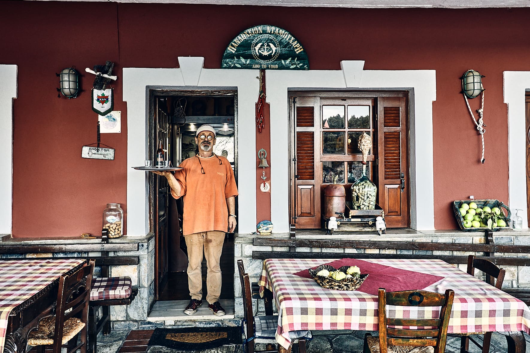 Taverne à Damouchari, Pélion, Grèce