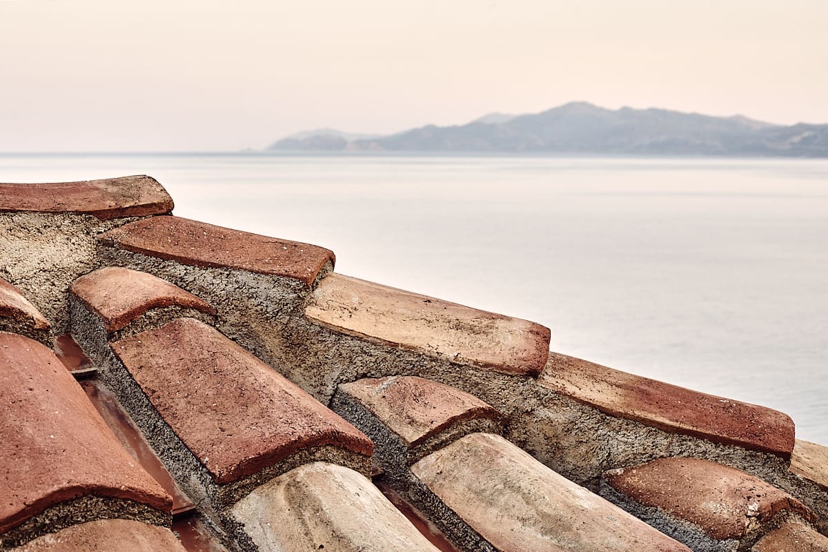 Toits à Monemvasia, Péloponnèse, Grèce