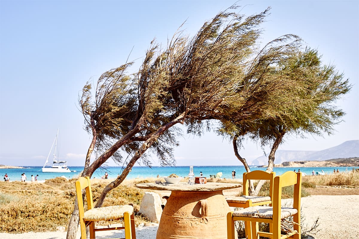 . Restaurant de plage Kalofego à Koufonissi, Grèce . Restaurant de plage Kalofego à Koufonissi, Grèce
