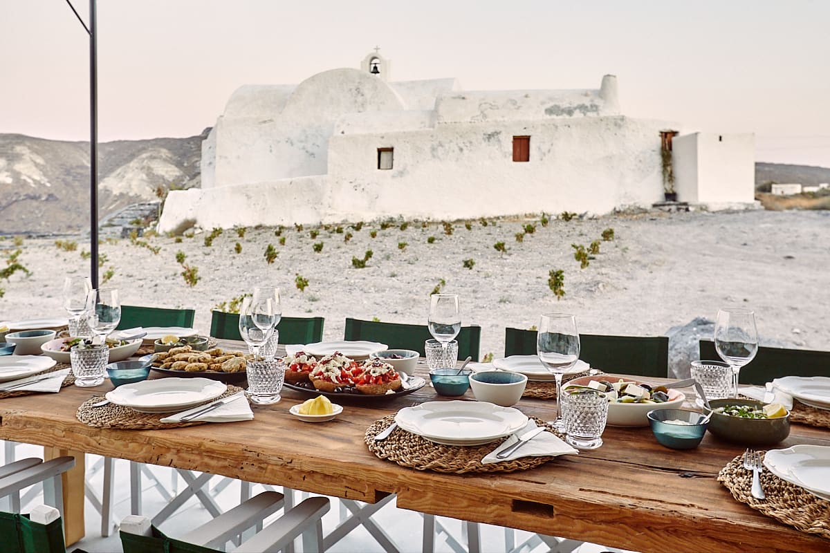 La villa Santa Irini à Thirassia, Cyclades, Grèce