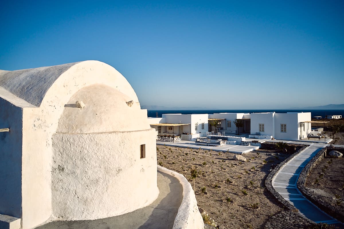 La villa Santa Irini à Thirassia, Cyclades, Grèce