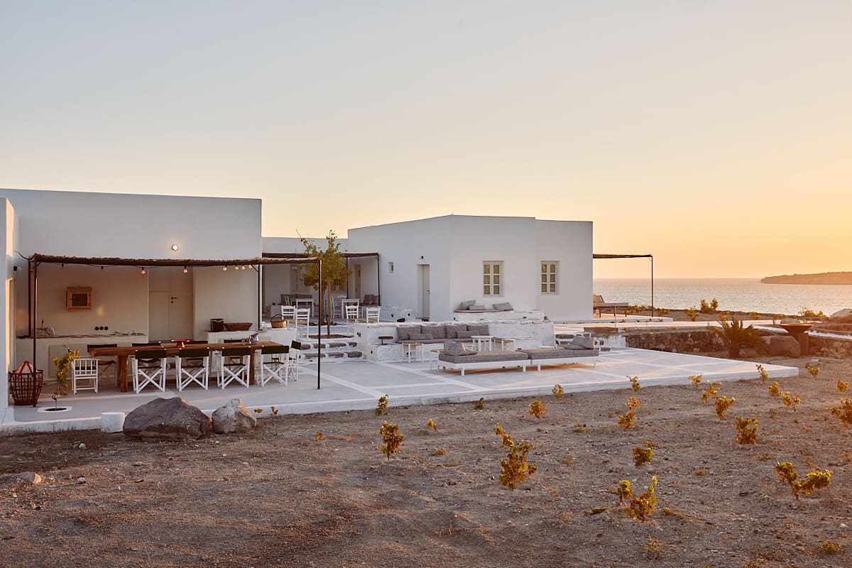 La villa Santa Irini à Thirassia, Cyclades, Grèce