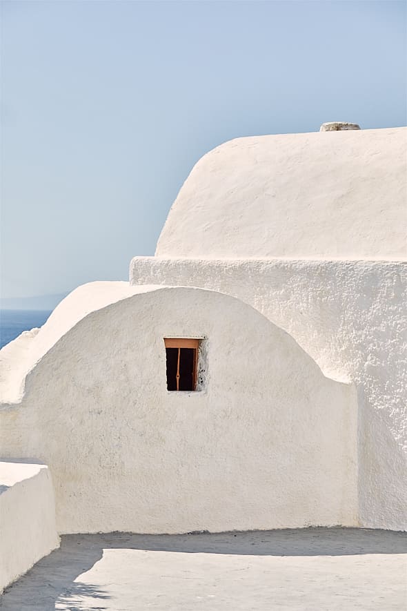 La villa Santa Irini à Thirassia, Cyclades, Grèce. La villa Santa Irini à Thirassia, Cyclades, Grèce.
