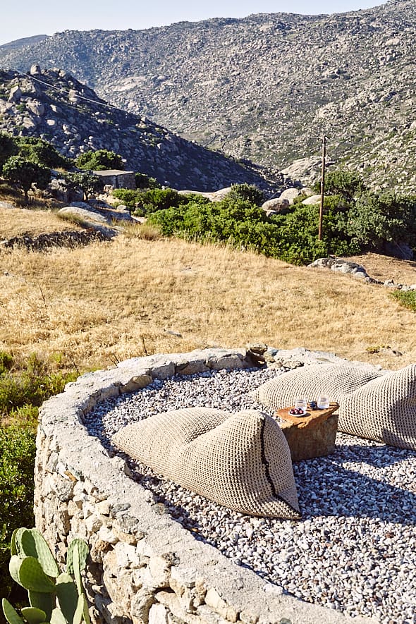 La villa Architectural Oasis à Volax, Tinos. 